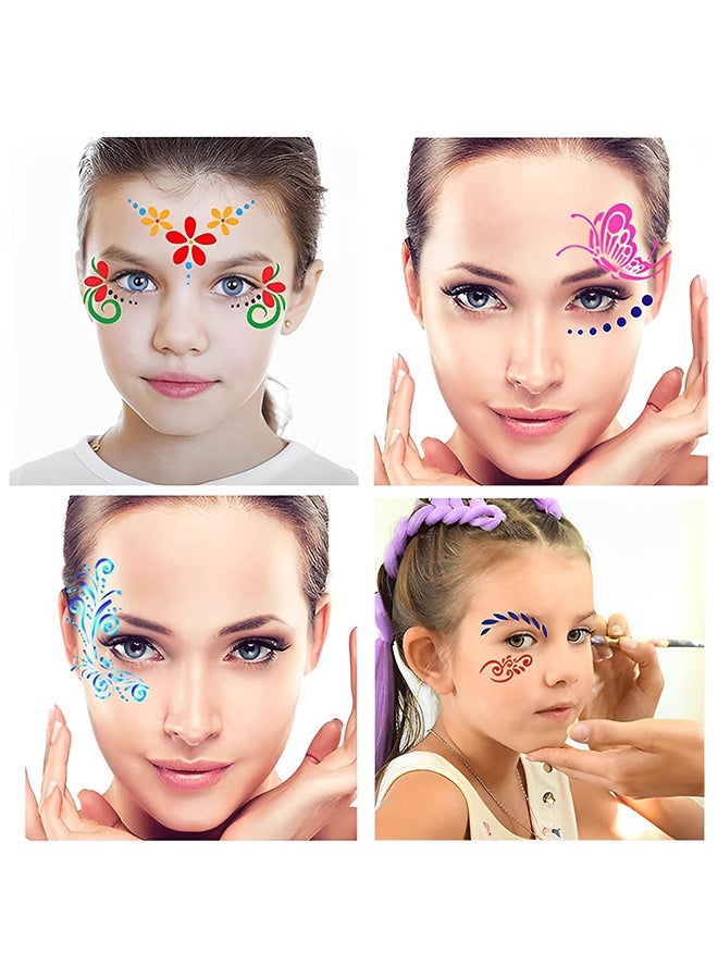 28 Pcs Face Paint Stencils Kit - Reusable Face Tattoo & Body Makeup Painting Templates for Kids & Adults - Image 4
