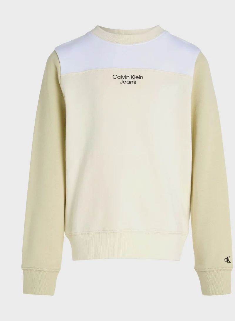 Calvin Klein Jeans Kids Color Block Sweatshirt & Shorts Set