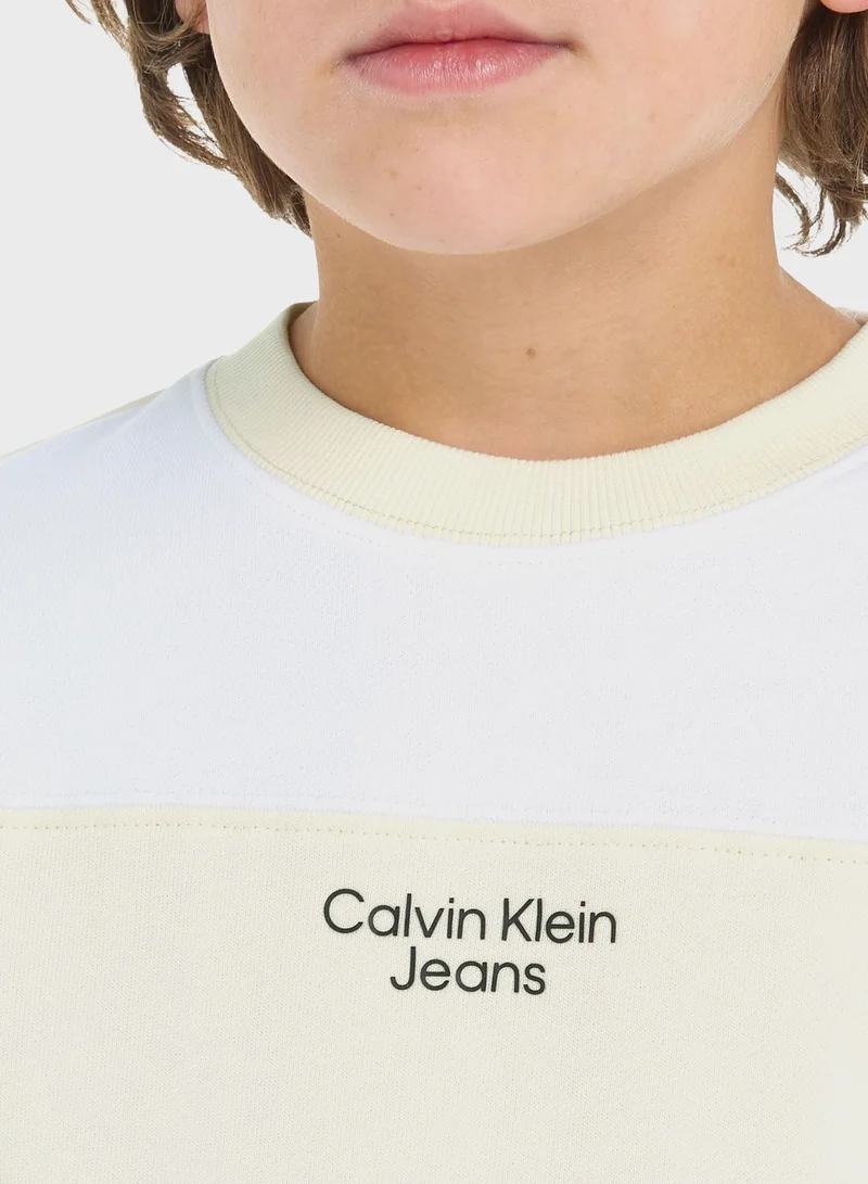 Calvin Klein Jeans Kids Color Block Sweatshirt & Shorts Set