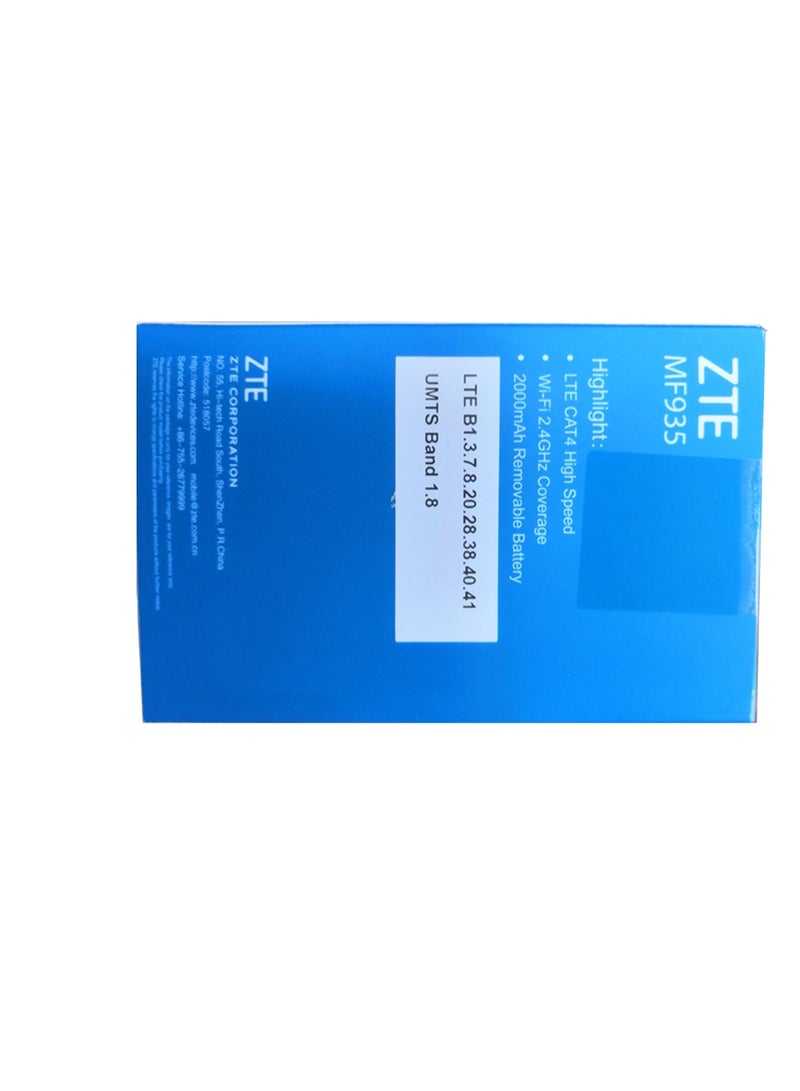 ZTE 2000 mAh MF935 4G 3G Pocket WiFi Router With Sim Card Slot High Speed 150Mbps LTE Cat4 Mobile Hotspot White - Image 4