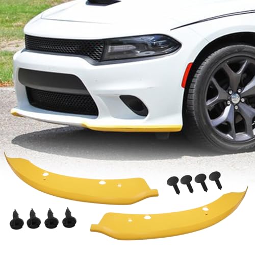 HTRACING Front Bumper Lip Splitter Protector Compatible with Charger SRT Hellcat/SRT 392/Scat Pack/RT Scat Pack/GT/RT 2015-2022, Yellow - Image 1