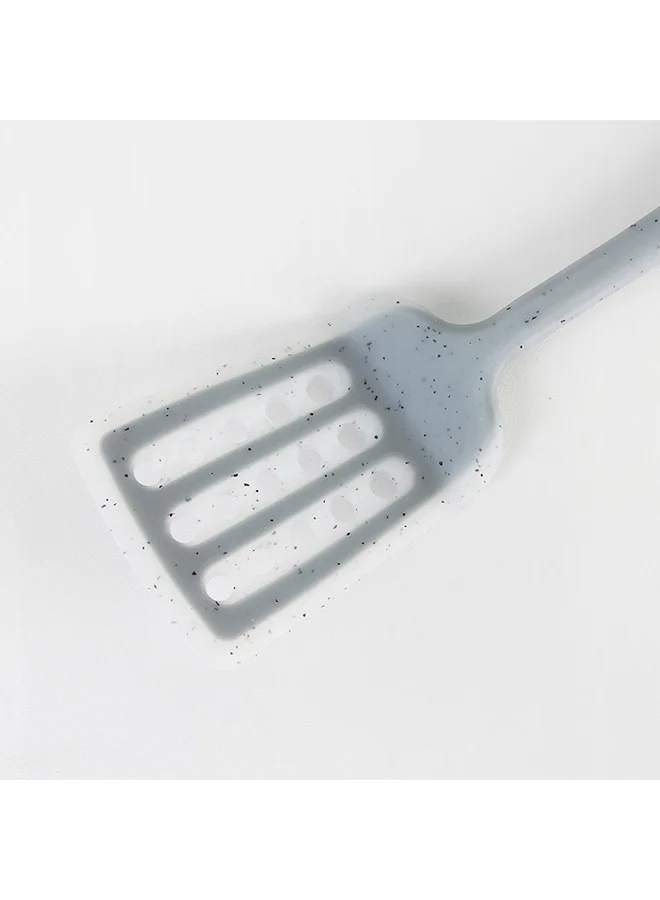 DANUBE HOME Arissa Slotted Turner Nylon Silicon Serving Turner Versatile Cooking Tool Food Preparation Essential For Home Kitchen & Dining Room L34xW9cm Grey