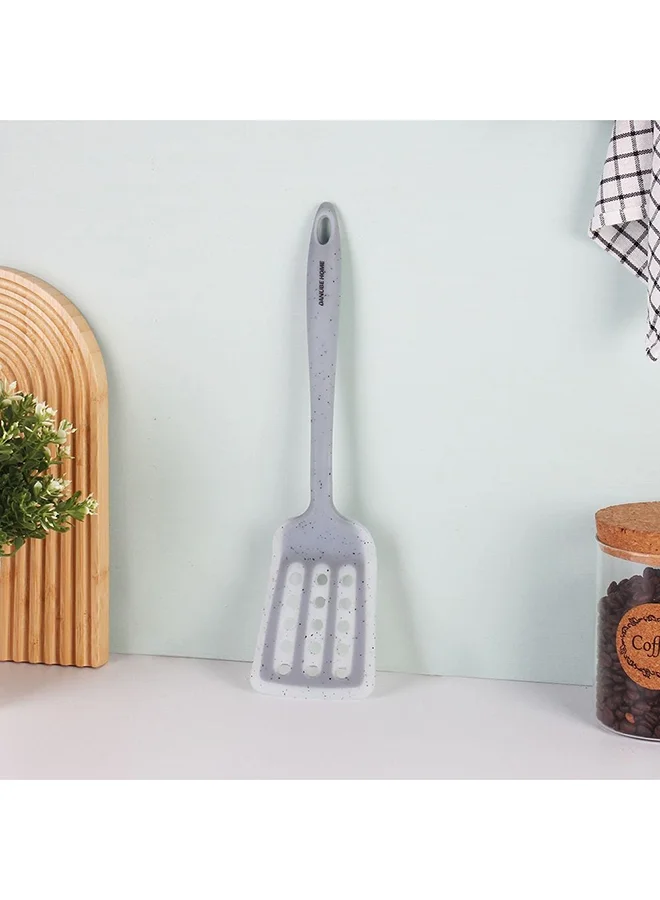 DANUBE HOME Arissa Slotted Turner Nylon Silicon Serving Turner Versatile Cooking Tool Food Preparation Essential For Home Kitchen & Dining Room L34xW9cm Grey