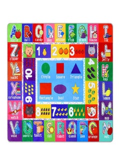 PartyKindom PartyKindom Kids Play Rug Mat Playmat with Non-Slip Design Playtime Collection ABC, Numbers, Shapes and Animals Educational Area Rug for Children Kids Bedroom Playroom(53.5 x 43.5 inch)  - Image 1