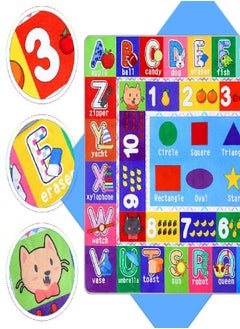 PartyKindom PartyKindom Kids Play Rug Mat Playmat with Non-Slip Design Playtime Collection ABC, Numbers, Shapes and Animals Educational Area Rug for Children Kids Bedroom Playroom(53.5 x 43.5 inch)  - Image 2