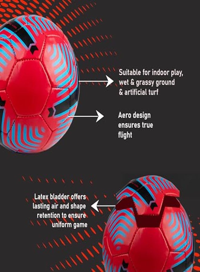 Whackk Football Red Size 5 Soccerball Hand Stitched for Practice & Training - Original PVC Waterproof. 3 Layered Ideal Sports Ball for All Ages on Ground, Grass and Turf - Image 5