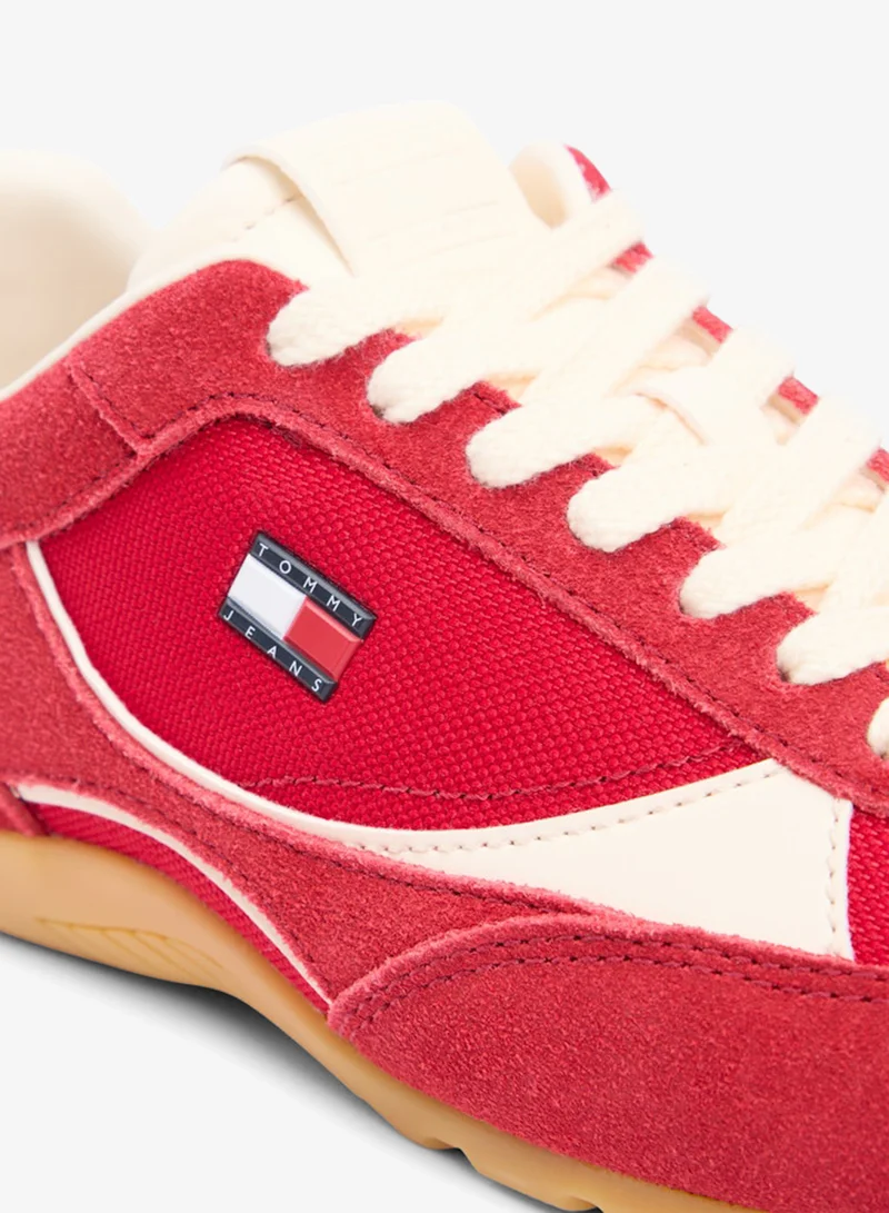 Tommy Jeans Sapphire Red Suede Cleat Archive Runner Trainers for Women | Best Price UAE