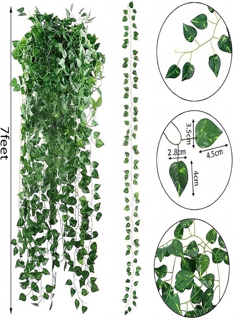 12 Pack 84ft Artificial Ivy Greenery Garland, Fake Vines Hanging Plants Backdrop for Room Bedroom Wall Decor, Green Leaves for Jungle Theme Party Wedding Decoration - Image 4