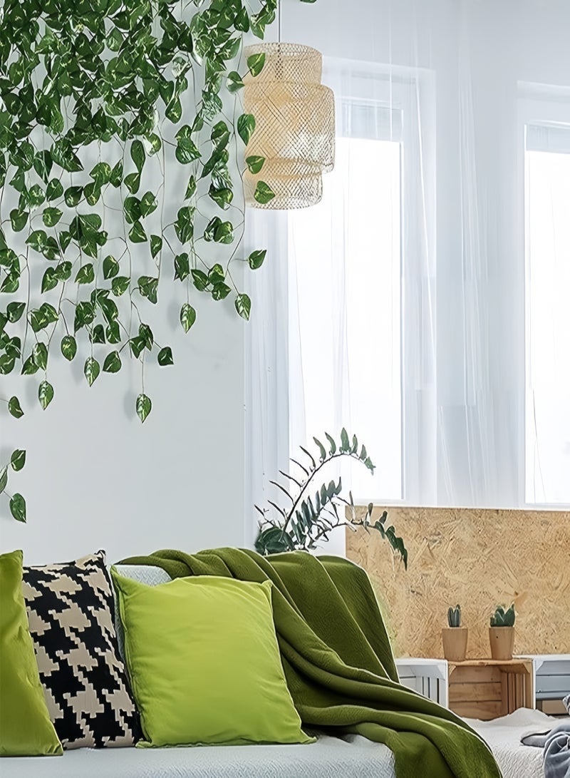 12 Pack 84ft Artificial Ivy Greenery Garland, Fake Vines Hanging Plants Backdrop for Room Bedroom Wall Decor, Green Leaves for Jungle Theme Party Wedding Decoration - Image 5