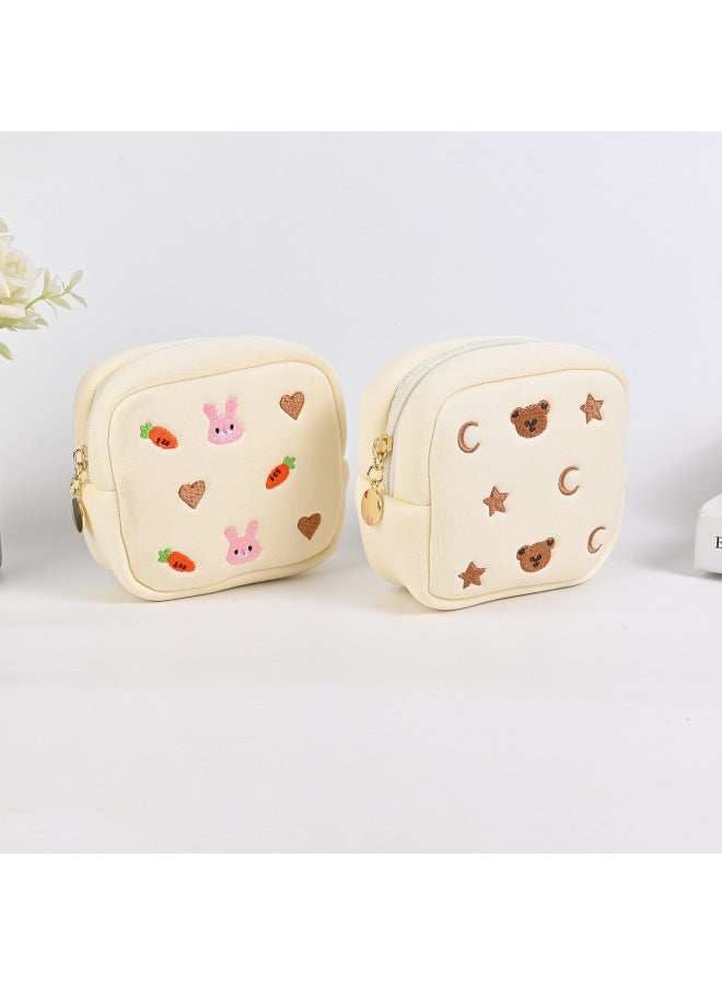 Jewelry Clutch Multi-functional Portable Cosmetic Bag Bear Coin Purse Sanitary Napkin Storage Bag-Color:002  - Image 4