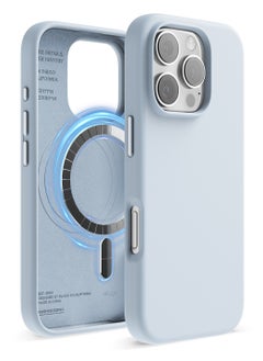 Elago Magnetic Liquid Silicone for iPhone 16 Pro MAX Case Cover Compatible with MagSafe Shockproof - Light Blue  - Image 1