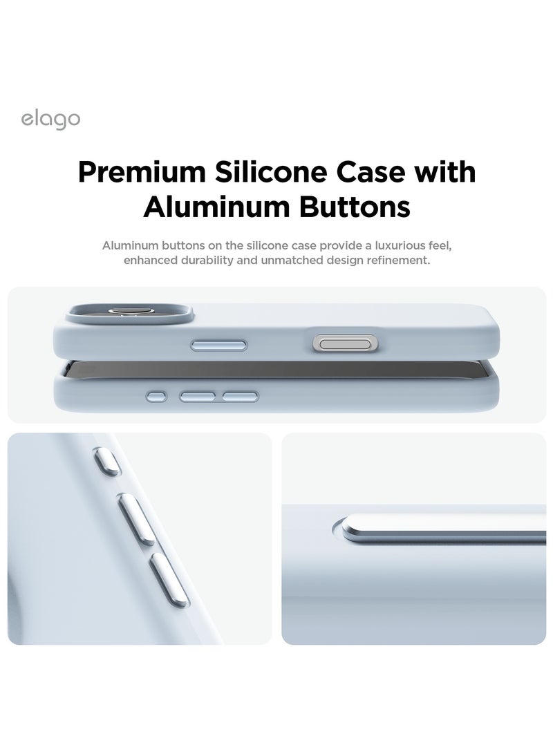 Elago Magnetic Liquid Silicone for iPhone 16 Pro MAX Case Cover Compatible with MagSafe Shockproof - Light Blue - Image 4