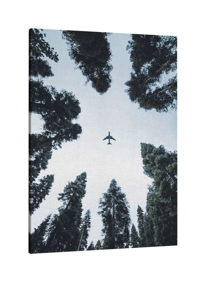 RKN Printed Framed Canvas Wall Art White/Green 60x80centimeter - Image 1