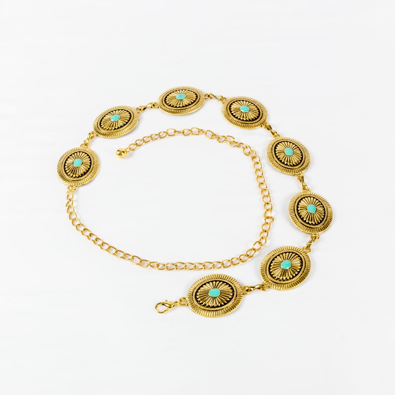 ذا بلاك بيرل اكسسوريز حزام وسط معدن ذهبي حريمي - Image 1