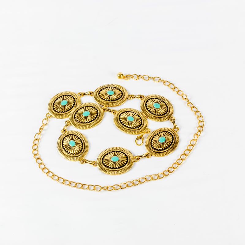 ذا بلاك بيرل اكسسوريز حزام وسط معدن ذهبي حريمي - Image 2