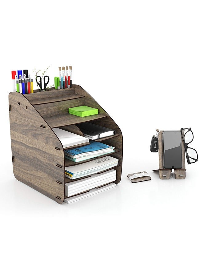 Home Canvas HC Home Canvas Cosmo Organizer (Walnut, Large)  - Image 4