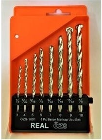 Real Özs Drill Bit Set 8 Pieces Concrete Drilling Bit