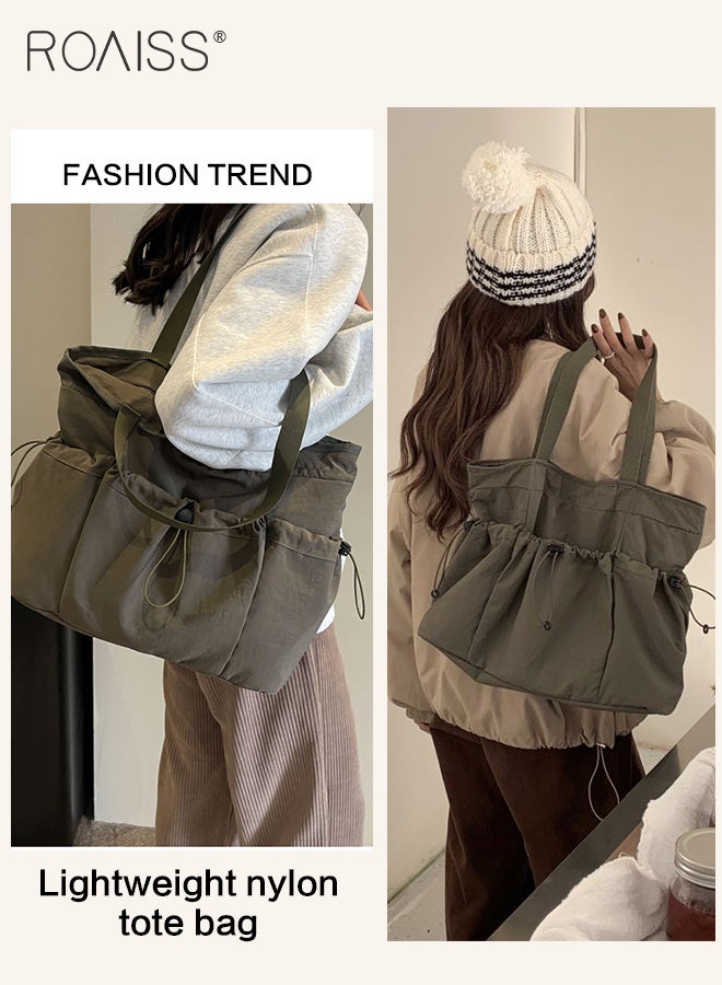 roaiss Large Capacity Nylon Cloth Shoulder Bag Women'S Daily Commuting Versatile Student Handbag Lightweight Multi-Pocket Tote Bag  - Image 3