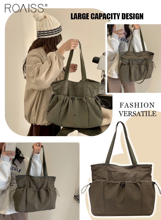 roaiss Large Capacity Nylon Cloth Shoulder Bag Women'S Daily Commuting Versatile Student Handbag Lightweight Multi-Pocket Tote Bag - Image 2