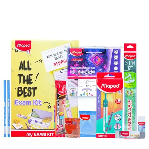 Maped All The Best Exam Kit | Multi Product Kit|Stationery Kit | Exam Essential Kit | Exam kit for Students |Writing Kit | Combination Set of 10 | All Exam Essentials in One Kit - Image 1