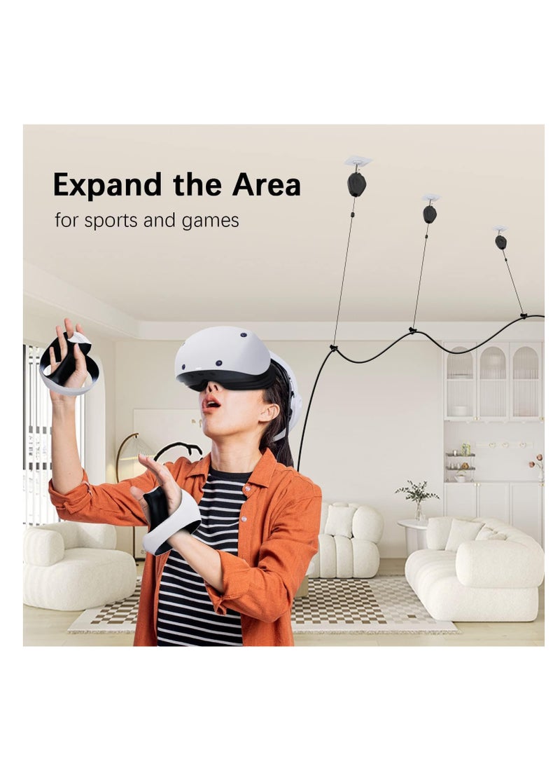 SYOSI - [Pro Version] Excefore VR Cable Management System - 6 Pack Ceiling Pulley System for Oculus Quest/Quest 2/Rift/Rift S/Valve Index/HTC Vive/Vive Pro/HP Reverb G2/PSVR VR Cord VR Link Accessories - Image 1