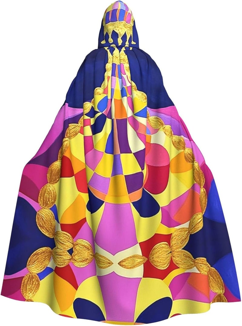 Crown and Robe Unique Darkness Poncho Shawl - Customizable Wearable Blanket for Women, Perfect Halloween Costume Accessory, Knight, Akatsuki, and More - Image 1