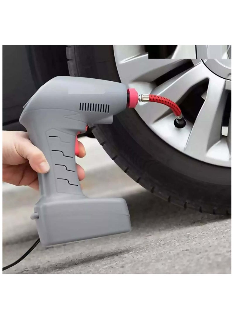 Automatic Cordless Tire Inflator - Portable Air Compressor with Rechargeable Battery, Digital Pressure Gauge & LED Light | Compact, Fast Inflation for Car Tires, Bike Tires, Balls & More | Portable Handheld Air Pump with Auto Shut-Off & USB Charging - Image 2