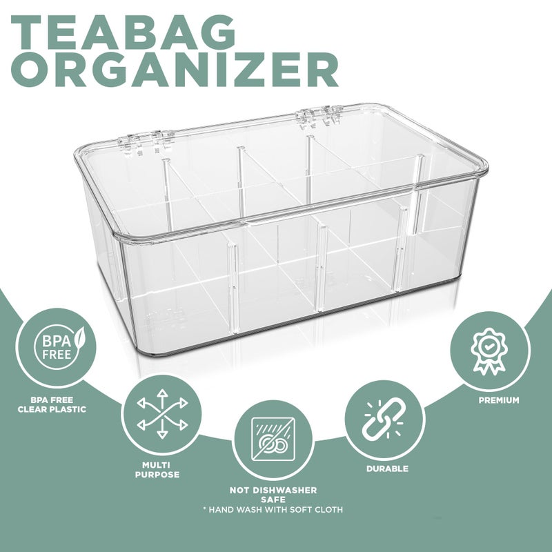Utopia Home 3 Pack Tea Bag Organizer - Stackable Tea Bag Storage Organizer with Lid - Tea bag holder For Kitchen Organizers and Storage, Multi-Functional Kitchen Organizer, Home organizer (Clear) - Image 4