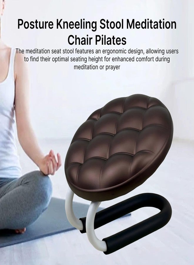 Aosekaa Kneeling Meditation Stool, Prayer Bench Gift Portable Kneeling Bench, Lightweight Meditation Bench Seat for Studio, Praying, Brown - Image 3