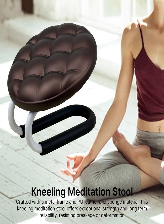 Aosekaa Kneeling Meditation Stool, Prayer Bench Gift Portable Kneeling Bench, Lightweight Meditation Bench Seat for Studio, Praying, Brown - Image 2