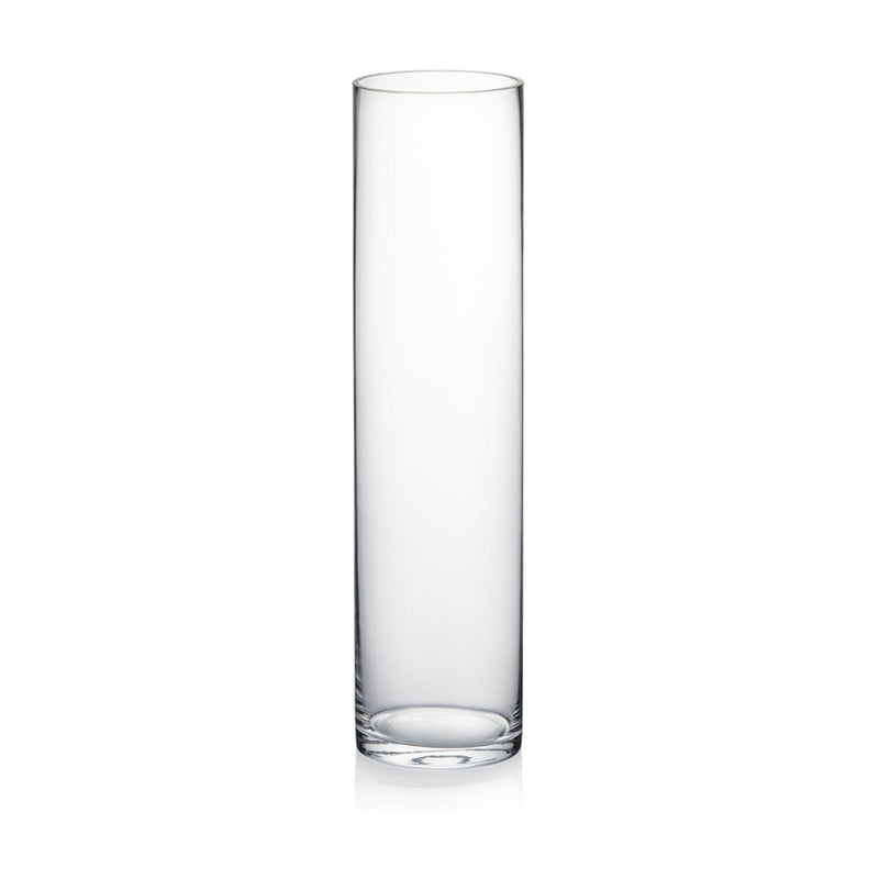 WGVI مزهرية زجاجية شفافة سميكة ذات وزن ثقيل من WGVI، 3" عرض x 12" ارتفاع، مزهرية ضيقة لتنسيق الزهور، حاوية تخزين، حوامل شموع، لمسات زخرفية، قطعة واحدة - Image 1