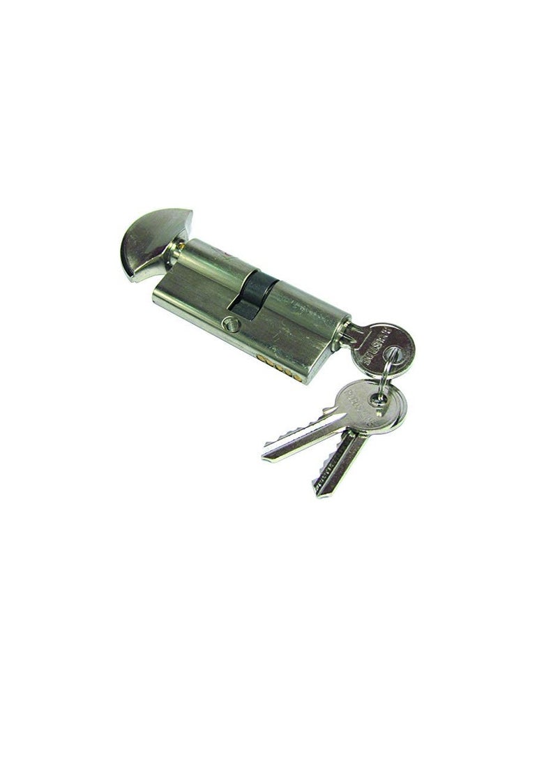 ROBUSTLINE Bathroom Cylinder with Key 70 MM Stainless Steel Finish  - Image 1