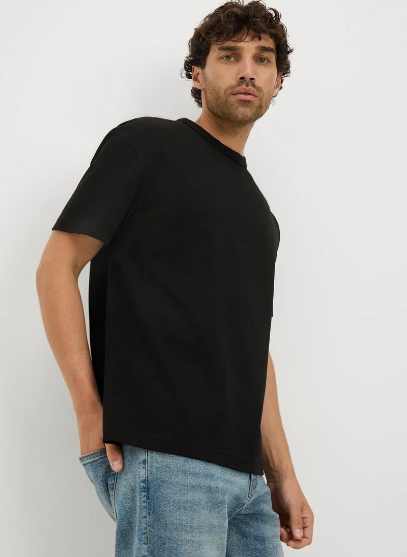Matalan Black Plain Heavy Weight T-Shirt