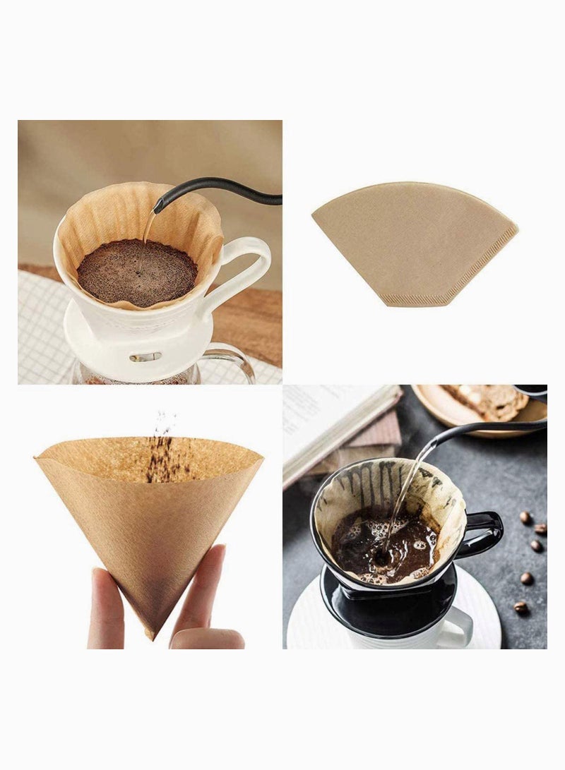 SYOSI Premium Cone Coffee Filters, 100 Count Unbleached Paper, Disposable Coffee perks, Coffee Dripper for Home Office Usage and 5PCS Measuring Spoon Spoons for Coffee Dripper - Image 2