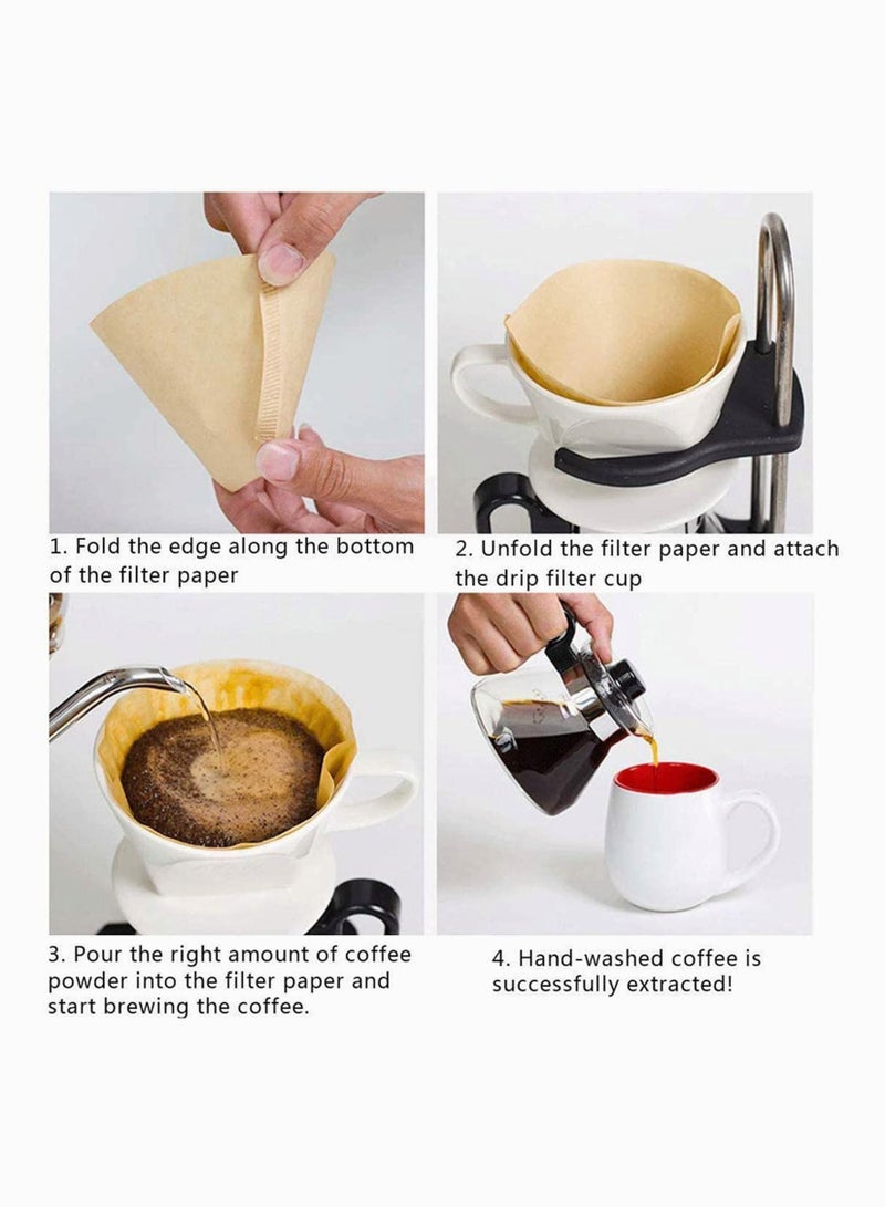 SYOSI Premium Cone Coffee Filters, 100 Count Unbleached Paper, Disposable Coffee perks, Coffee Dripper for Home Office Usage and 5PCS Measuring Spoon Spoons for Coffee Dripper - Image 3