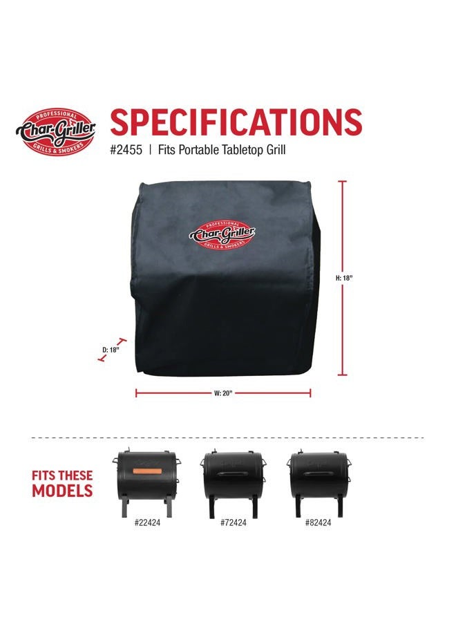 Char-Griller 2455 Table Top Grill/Side Fire Box Cover, Standard, Black - Image 4