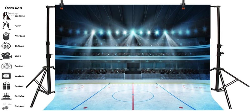 Yeele Ice Hockey Sport Photography Backdrops  Photo Background  Yeele 7x5ft Stadium Sports Match Backdrop Pictures Newborn Boy Children Photo Booth Shooting Family Photographic Studio Props - Image 5