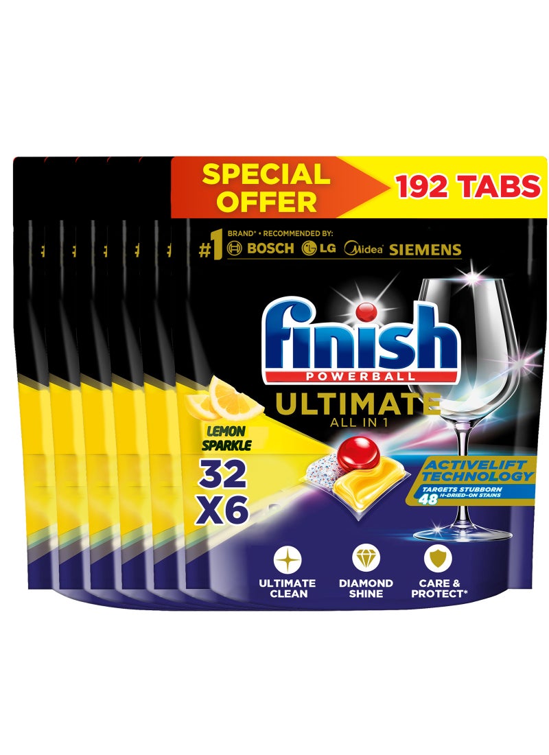 Finish Powerball Ultimate Dishwasher Detergent 192 Tablets - Image 1