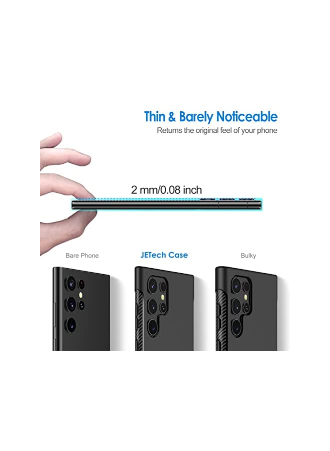 Jetech Slim Fit Case for Samsung Galaxy S22 Ultra 5G 6.8-Inch, Thin Phone Cover with Shock-Absorption and Carbon Fiber Design (Black) - Image 3