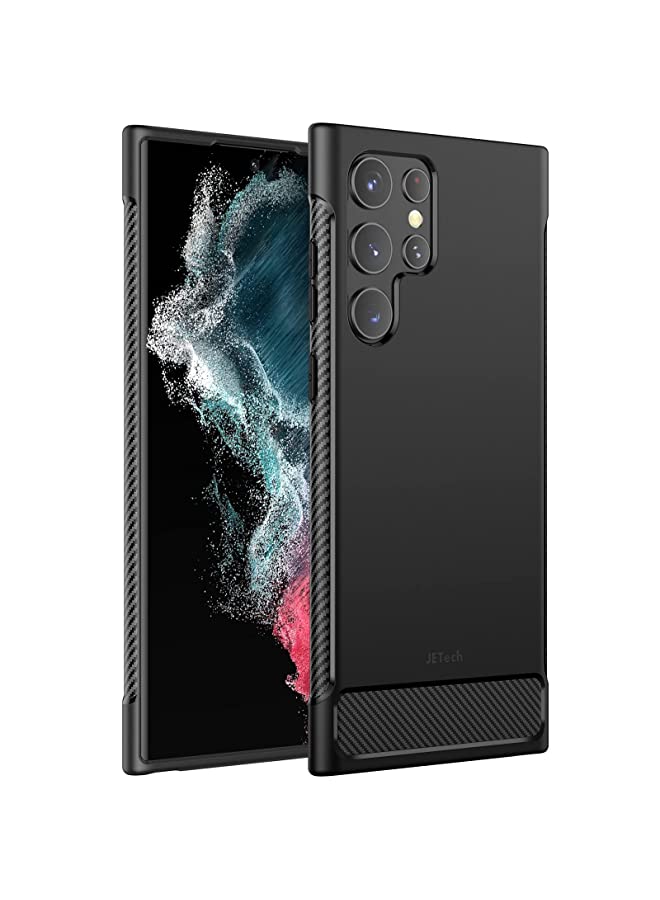 Jetech Slim Fit Case for Samsung Galaxy S22 Ultra 5G 6.8-Inch, Thin Phone Cover with Shock-Absorption and Carbon Fiber Design (Black) - Image 1