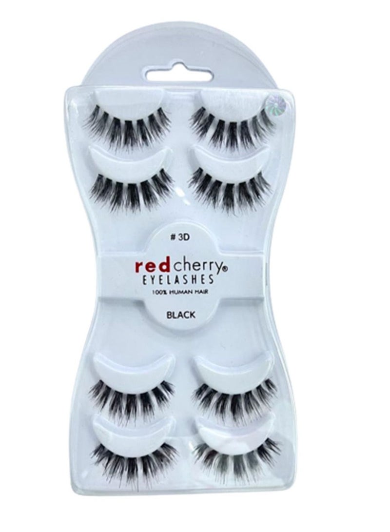 زوج من أربع رموش صناعية من ريد شيري 3D أسود