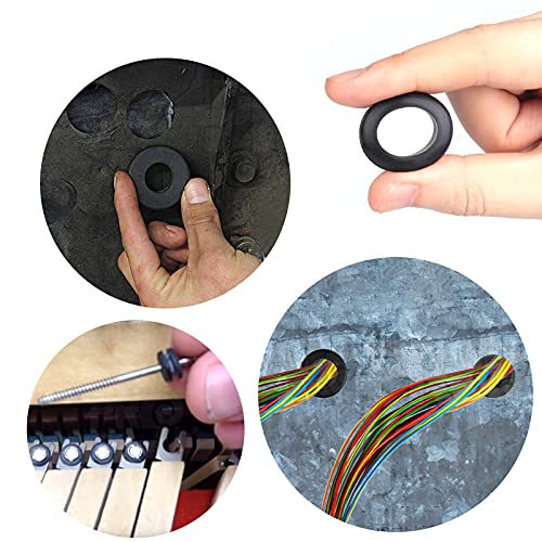 BUSY-CORNER 200 PCS Hollow Rubber Grommet Firewall Hole Plug Assortment, Rubber Grommet kit 1/4", 5/16", 3/8", 7/16", 1/2", 5/8", 3/4'', 7/8", 1'' - Image 3