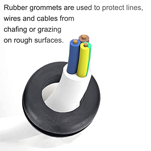 BUSY-CORNER 200 PCS Hollow Rubber Grommet Firewall Hole Plug Assortment, Rubber Grommet kit 1/4", 5/16", 3/8", 7/16", 1/2", 5/8", 3/4'', 7/8", 1'' - Image 4