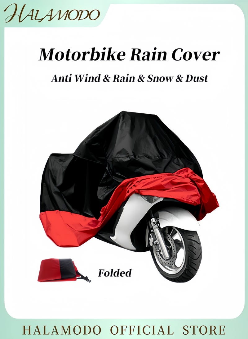 HALAMODO Motorbike Rain Cover Outdoor Waterproof Motorcycle Cover Foldable Motorcycle Cover Anti Wind & Snow & Rain & Dust Motorbike Cover - Image 1
