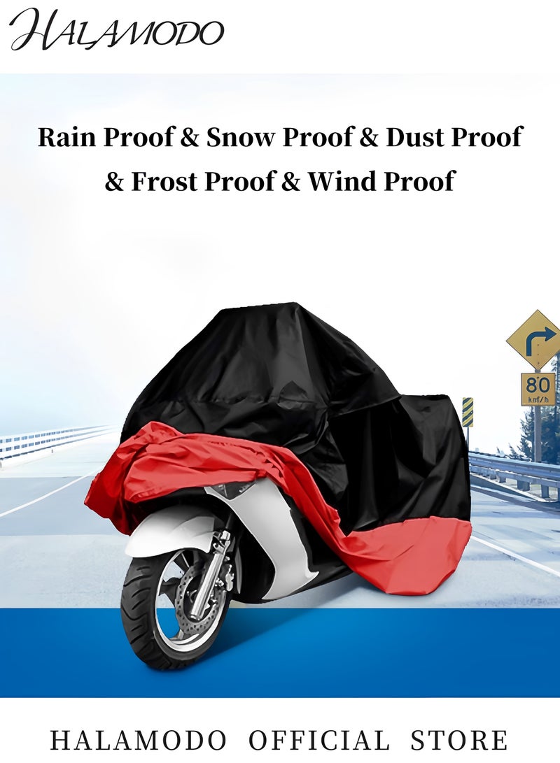 HALAMODO Motorbike Rain Cover Outdoor Waterproof Motorcycle Cover Foldable Motorcycle Cover Anti Wind & Snow & Rain & Dust Motorbike Cover - Image 2