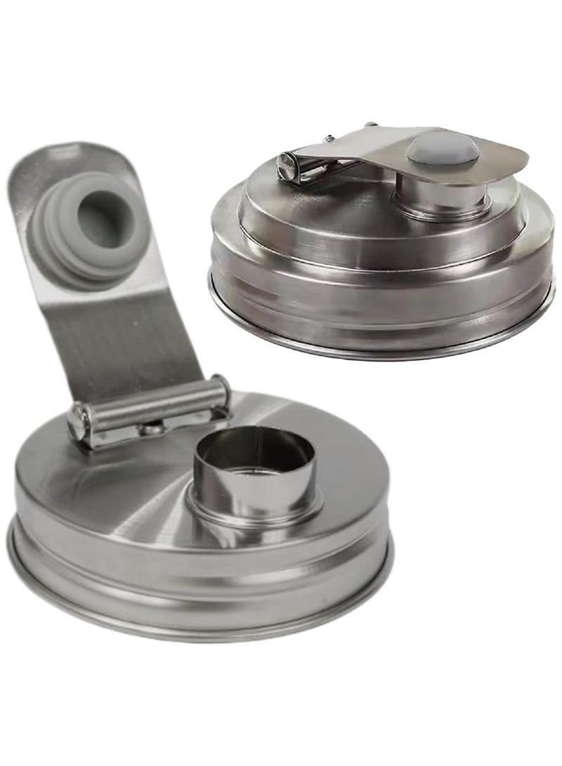 CMGTYYD. 2 غطاء علب ماسون ، يمكن إعادة استخدام غطاء علب ماسون واسعة النطاق من الفولاذ المقاوم للصدأ غطاء علب ماسون لإلقاء غطاء العلب ، للمشروبات المنزلية المخمرة الفاكهة - Image 1