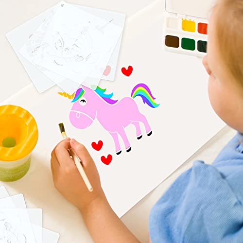 Marspark 66 Pcs Small Stencils for Crafts Reusable 3 Inch Stencils for Painting on Wood DIY Craft Paint Template for Wall Home Decor Card Rock Canvas Drawing Holiday Ornament(Fairy Tale) - Image 4