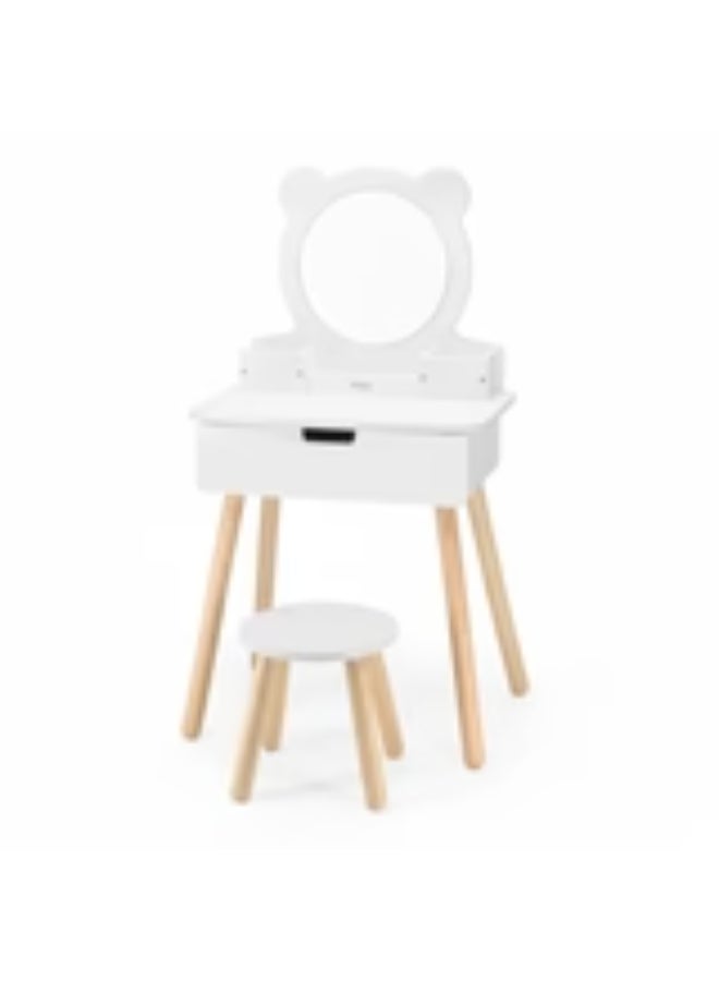 Viga Toys Wooden Kids Dressing Table with Chair &  Mirror – Role Play Vanity Set 3+ Years - [44711 - Image 4