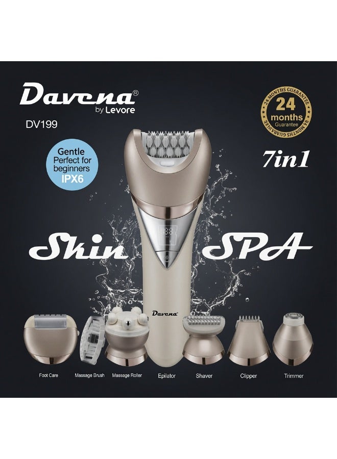 Davena 7 in 1 Women's Shaver With Grooming Kit DV199 - White - Image 1