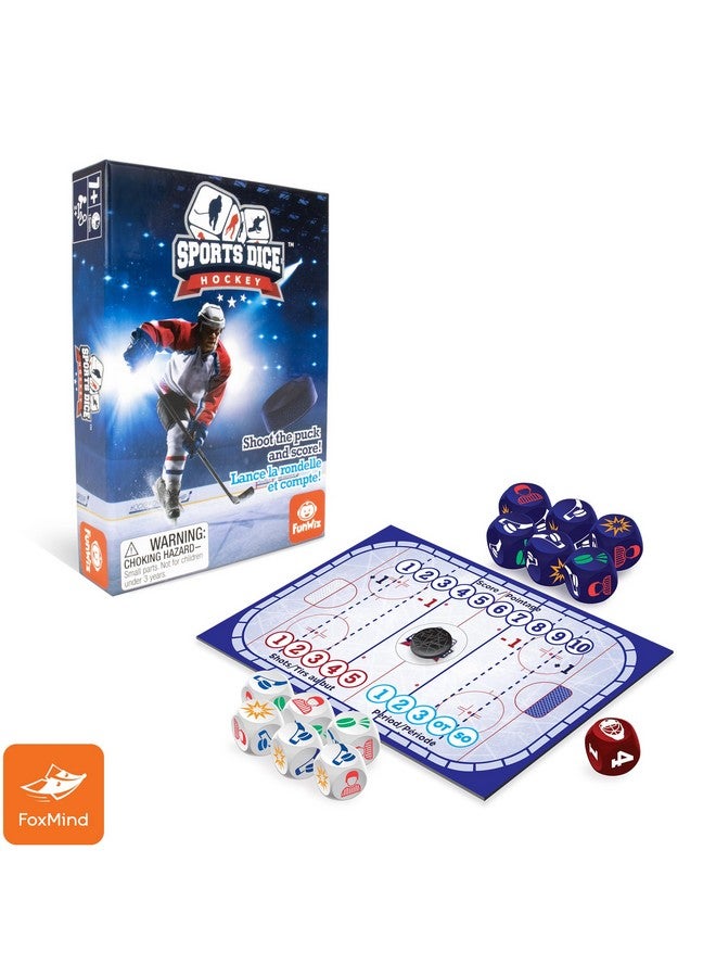 FoxMind Games: Sports Dice-Hockey-Board-Game, Shoot The Puck & Beat The Goaltender to Score, Easy to Learn & Fun to Play, 2 or 4 Players, Ages 7+ - Image 2